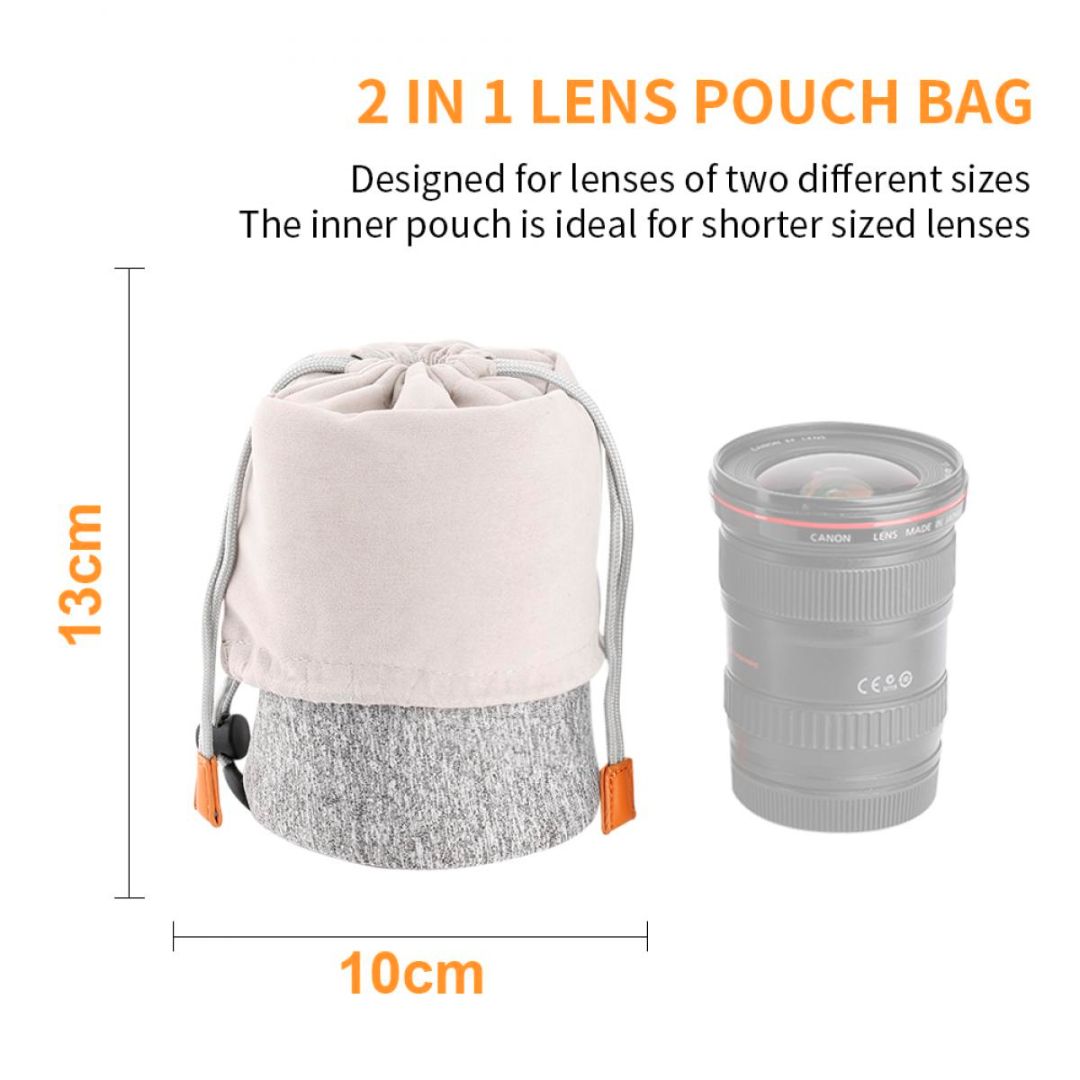 K&F Concept Camera Lens Bag Pouch 2 u 1 Neoprene 10x18cm KF13.121 - 3